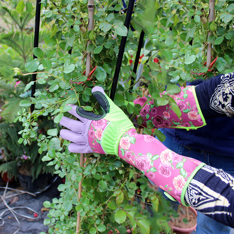 Long Sleeve Gardening Gloves – Thorn & Puncture Resistant Floral Work Gloves for Pruning, Planting & Outdoor Protection