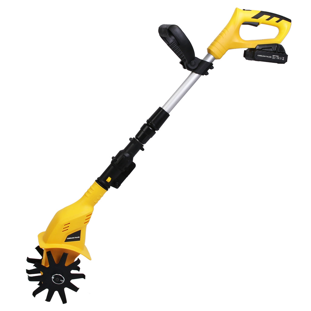 Cordless Electric Garden Tiller Cultivator 20V – Rechargeable Battery Soil рыхer with 250RPM Power for Garden, Lawn & Farm Use
