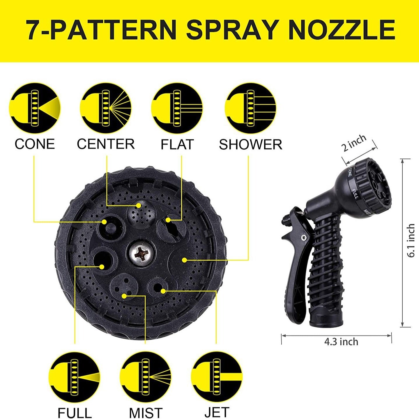 High Pressure Garden Hose Spray Nozzle – Adjustable Watering Gun for Car Wash, Garden, Lawn & Flower Watering