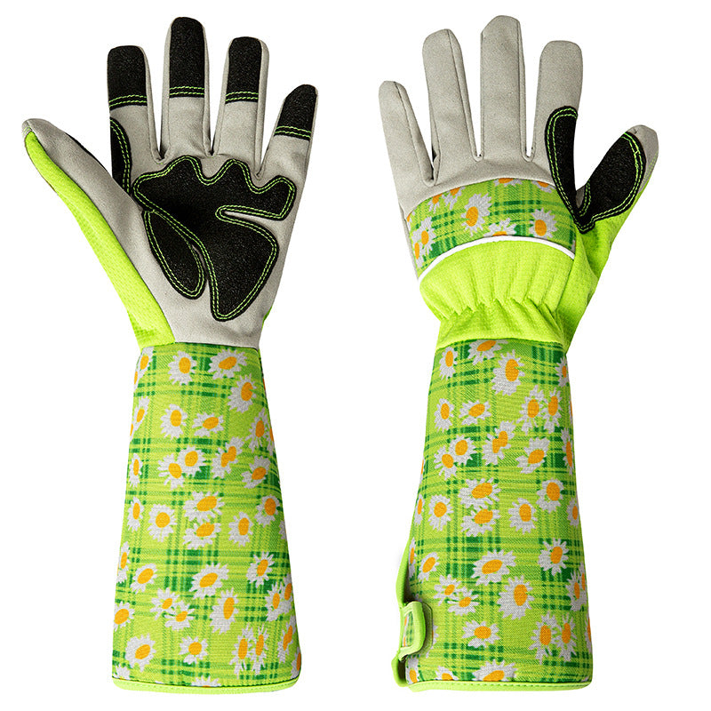 Long Sleeve Gardening Gloves – Thorn & Puncture Resistant Floral Work Gloves for Pruning, Planting & Outdoor Protection