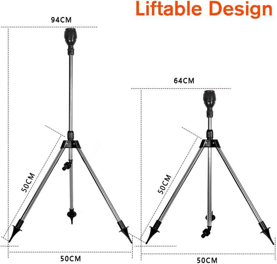 Adjustable Tripod Rotating Garden Sprinkler – Retractable Automatic Irrigation System for Lawn, Yard & Large Area Watering
